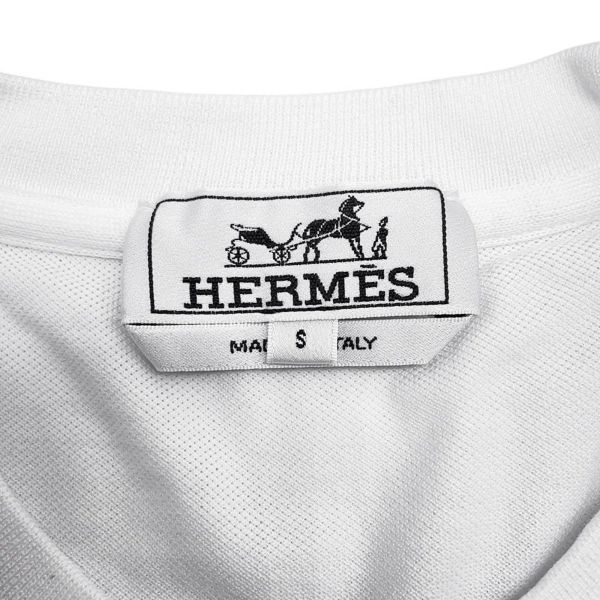エルメス 半袖Tシャツ H刺繍 コットンピケ メンズサイズS HERMES トップス 白