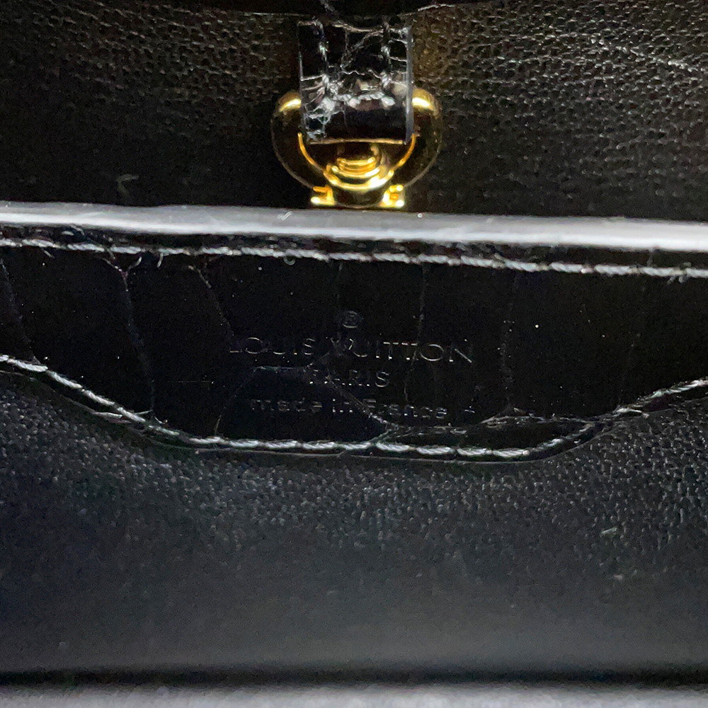 ルイヴィトン ハンドバッグ クロコダイル カプシーヌ BB N92232 2wayショルダー 黒 ブラック