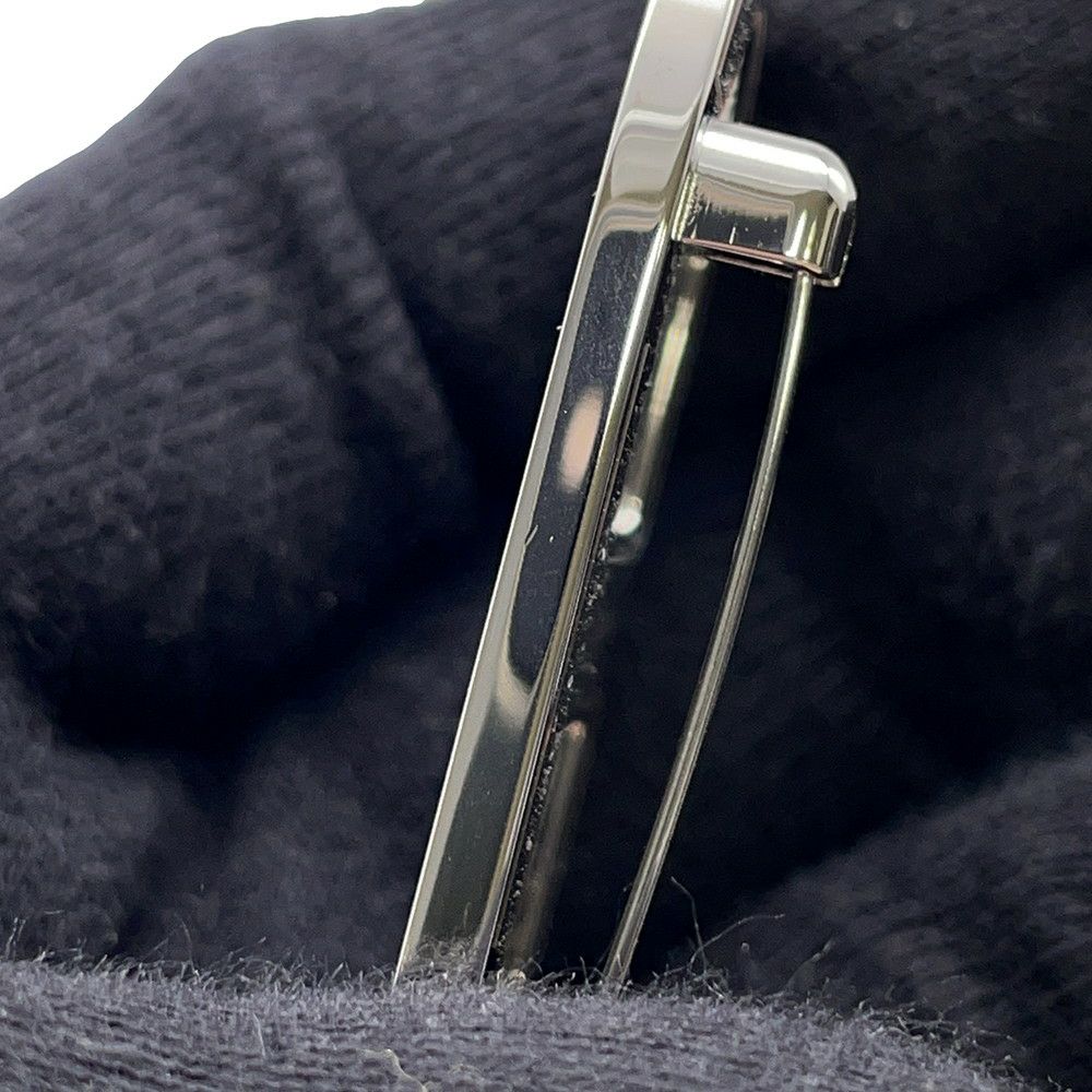 エルメス ブローチ シェーヌダンクル ブラック/シルバー金具 エプソン HERMES アクセサリー 黒