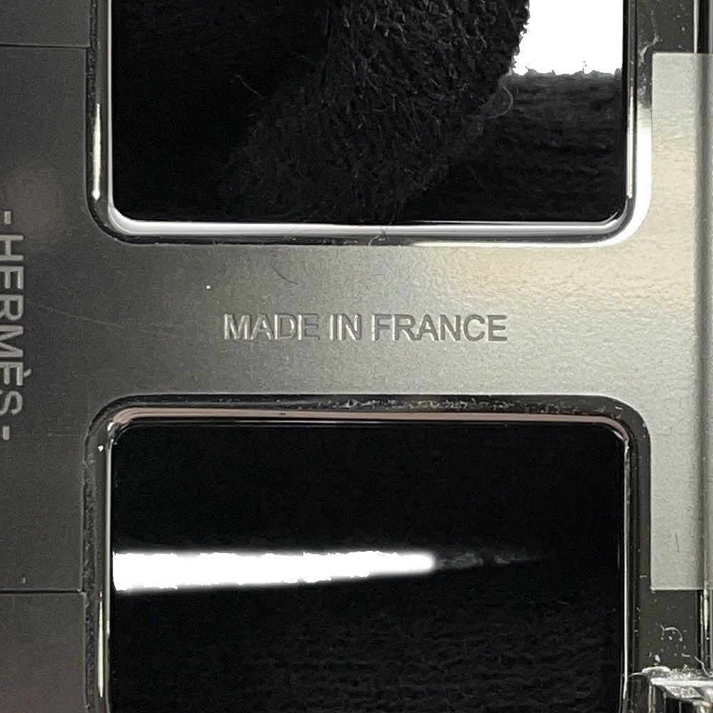 エルメス ブローチ シェーヌダンクル ブラック/シルバー金具 エプソン HERMES アクセサリー 黒