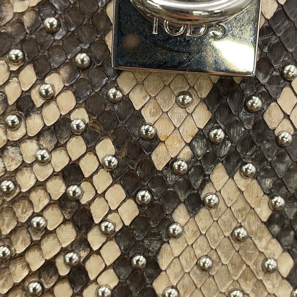 トッズ ハンドバッグ スタッズ ゴンミーニ ミニ パイソン レザー XBWDONHB100XMAB999 TOD'S 2way