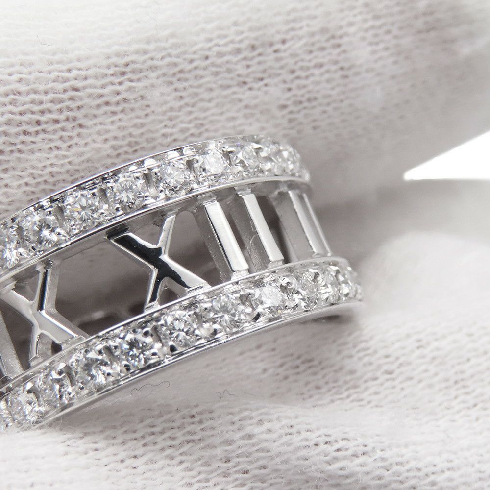 ティファニー リング アトラス オープンリング ダイヤモンド K18WGホワイトゴールド リングサイズ約13号 Tiffany&Co. 指輪