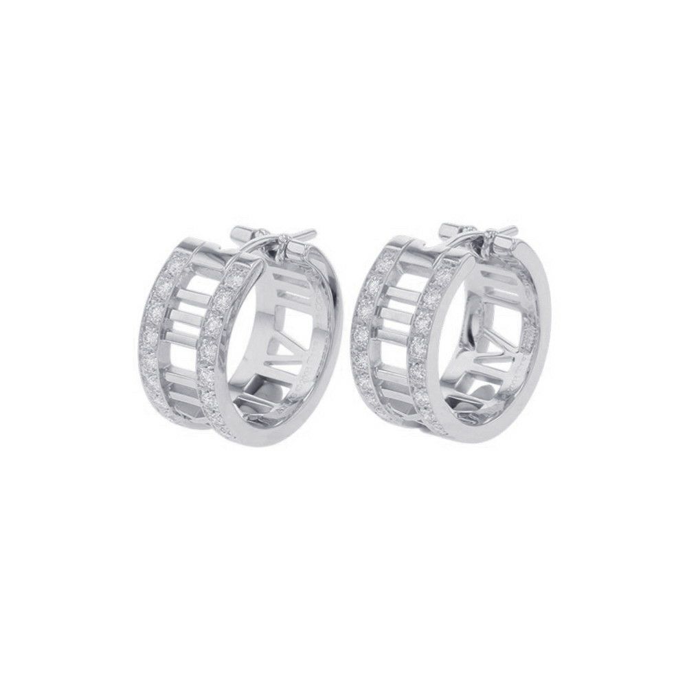 ティファニー ピアス アトラス オープン ピアス ダイヤモンド K18WGホワイトゴールド Tiffany&Co.