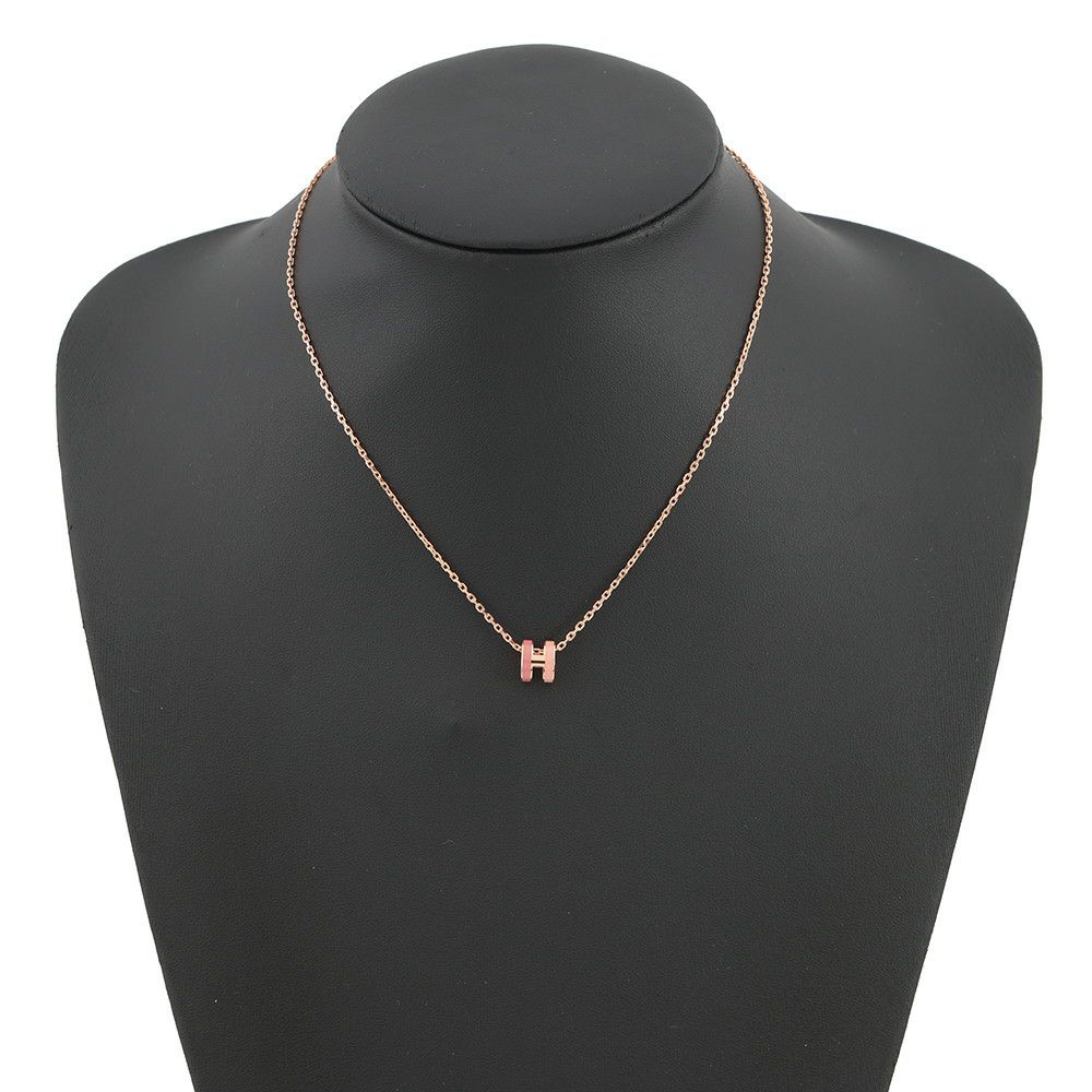 エルメス ネックレス ミニ・ポップアッシュ ロカバール ビューティー ピンク/ピンクゴールド金具 HERMES アクセサリー