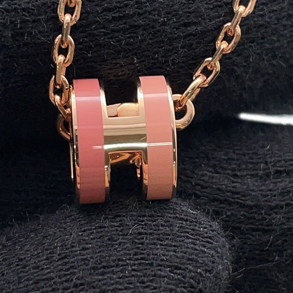 エルメス ネックレス ミニ・ポップアッシュ ロカバール ビューティー ピンク/ピンクゴールド金具 HERMES アクセサリー