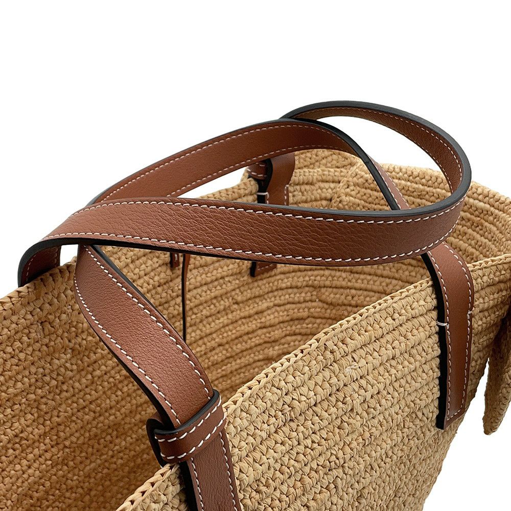 ロエベ ハンドバッグ エレファント バスケットバッグ スモール ラフィア レザー A546T37X01 LOEWE かごバッグ ゾウ