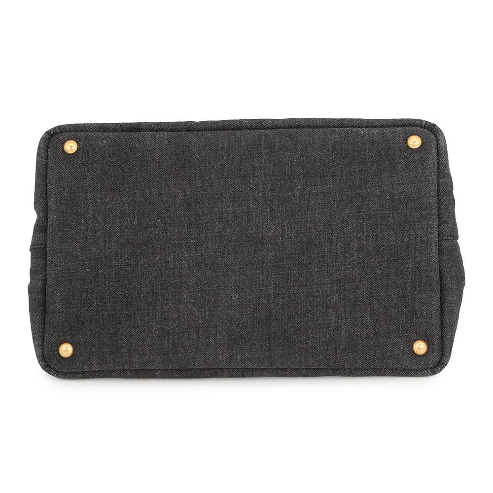 プラダ トートバッグ カナパ CANAPA デニム B2642B PRADA 2wayショルダーバッグ 黒