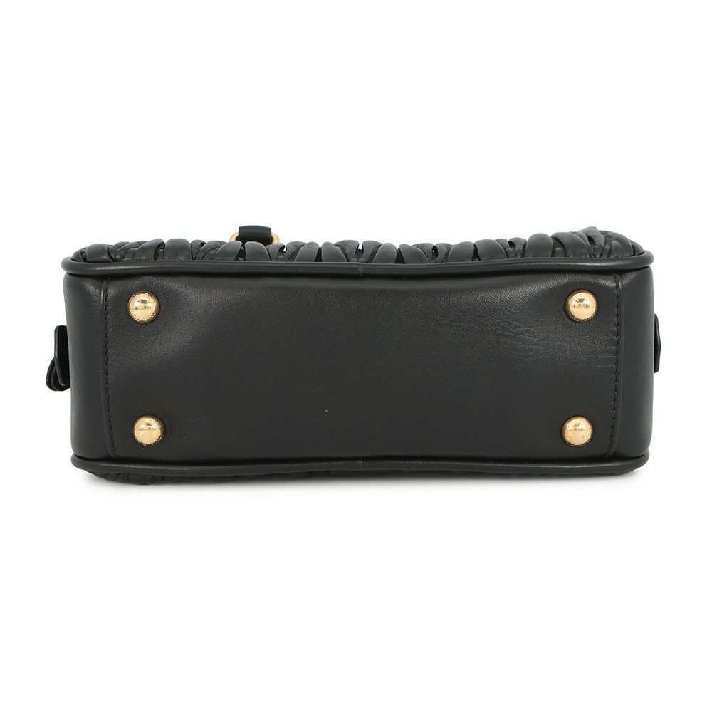 ミュウミュウ ハンドバッグ アルカディ マテラッセ レギュラー レザー 5BB142 MIUMIU 2wayショルダー 黒