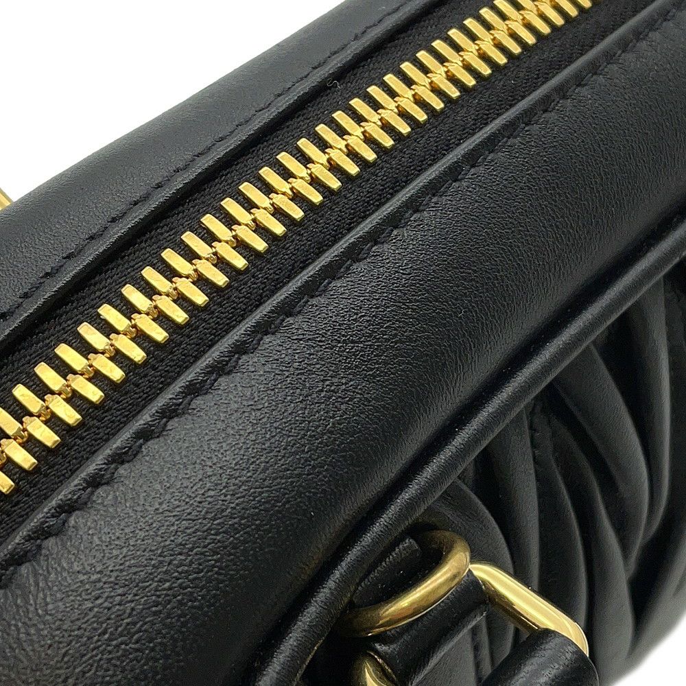 ミュウミュウ ハンドバッグ アルカディ マテラッセ レギュラー レザー 5BB142 MIUMIU 2wayショルダー 黒