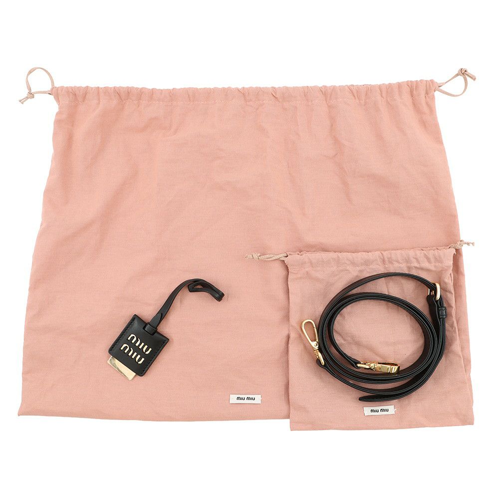 ミュウミュウ ハンドバッグ アルカディ マテラッセ レギュラー レザー 5BB142 MIUMIU 2wayショルダー 黒