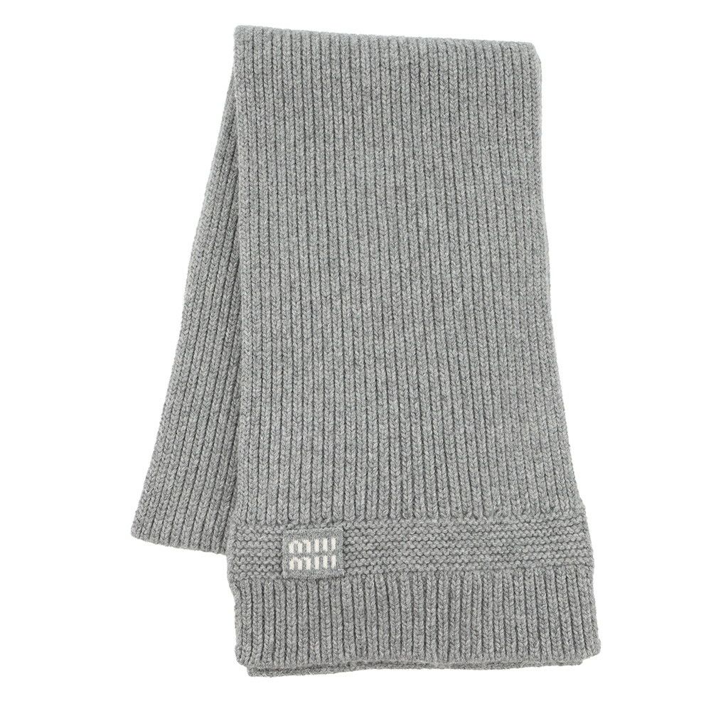 ミュウミュウ マフラー ウールニットスカーフ バージンウール カシミヤ 5FS048 Miu Miu