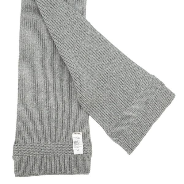 ミュウミュウ マフラー ウールニットスカーフ バージンウール カシミヤ 5FS048 Miu Miu