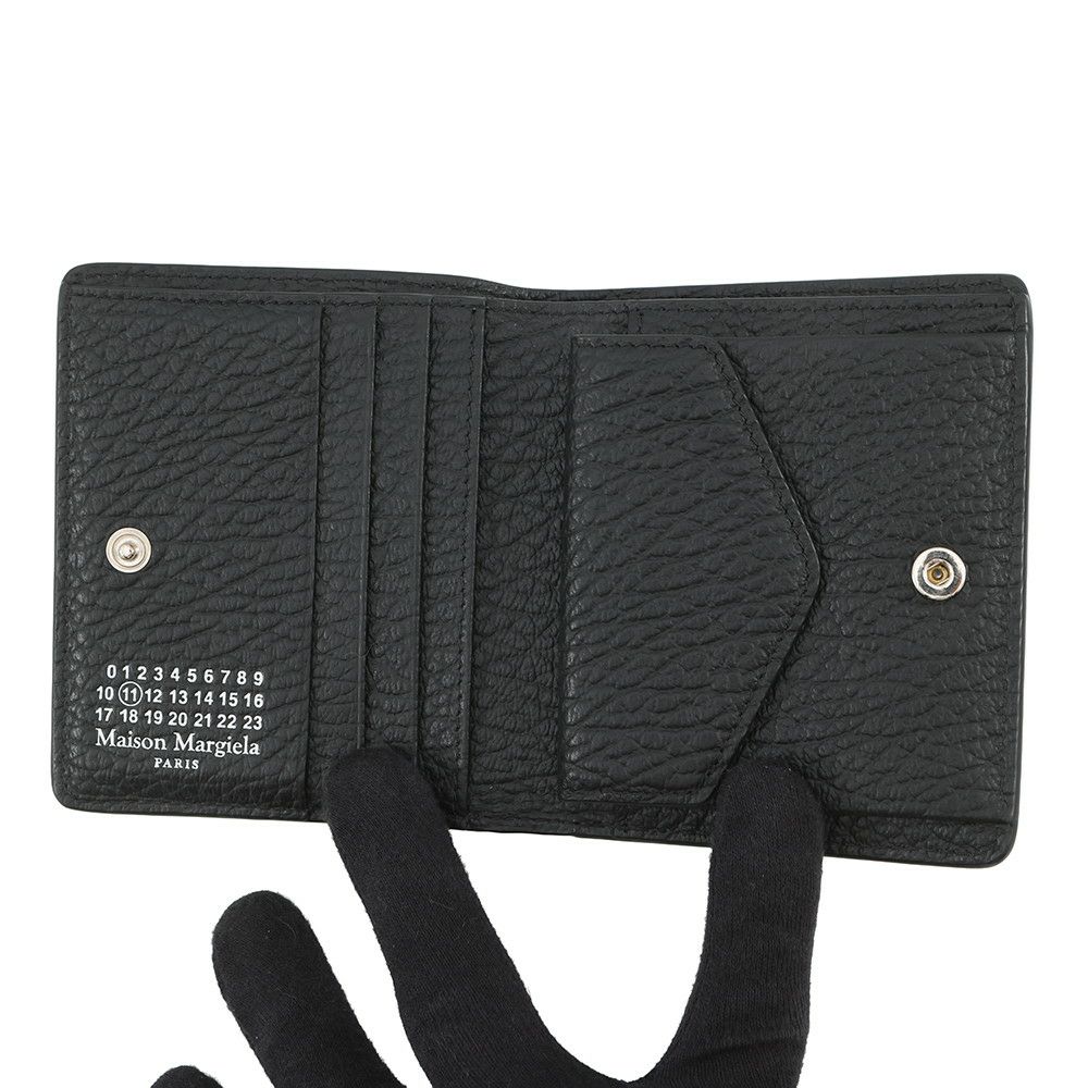 メゾンマルジェラ 二つ折り財布 4ステッチ ウォレット カーフレザー S56UI0140 Maison Margiela 黒
