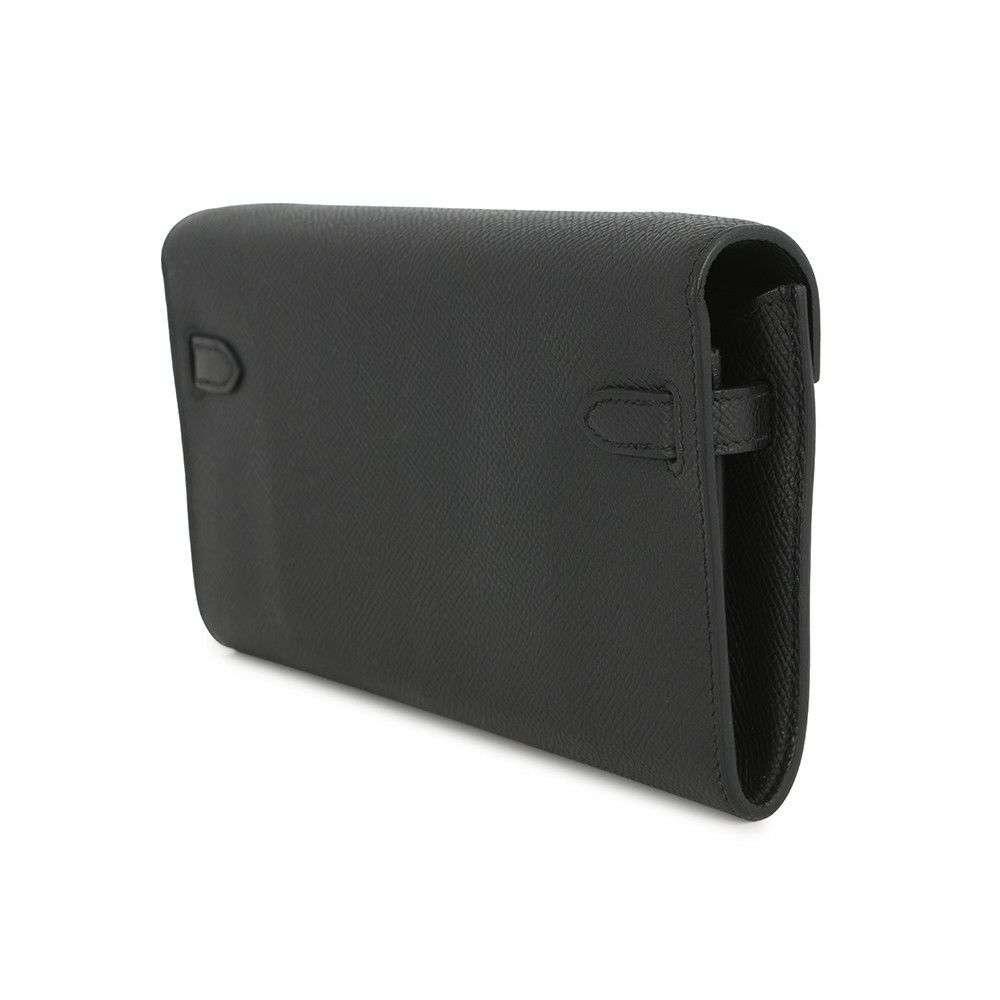 エルメス ケリーウォレット ロング トゥーゴー ブラック/シルバー金具 エプソン K刻印 HERMES 黒