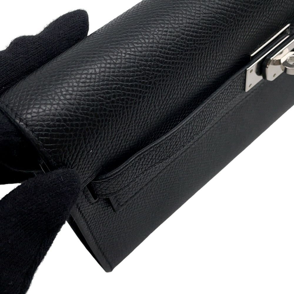 エルメス ケリーウォレット ロング トゥーゴー ブラック/シルバー金具 エプソン K刻印 HERMES 黒