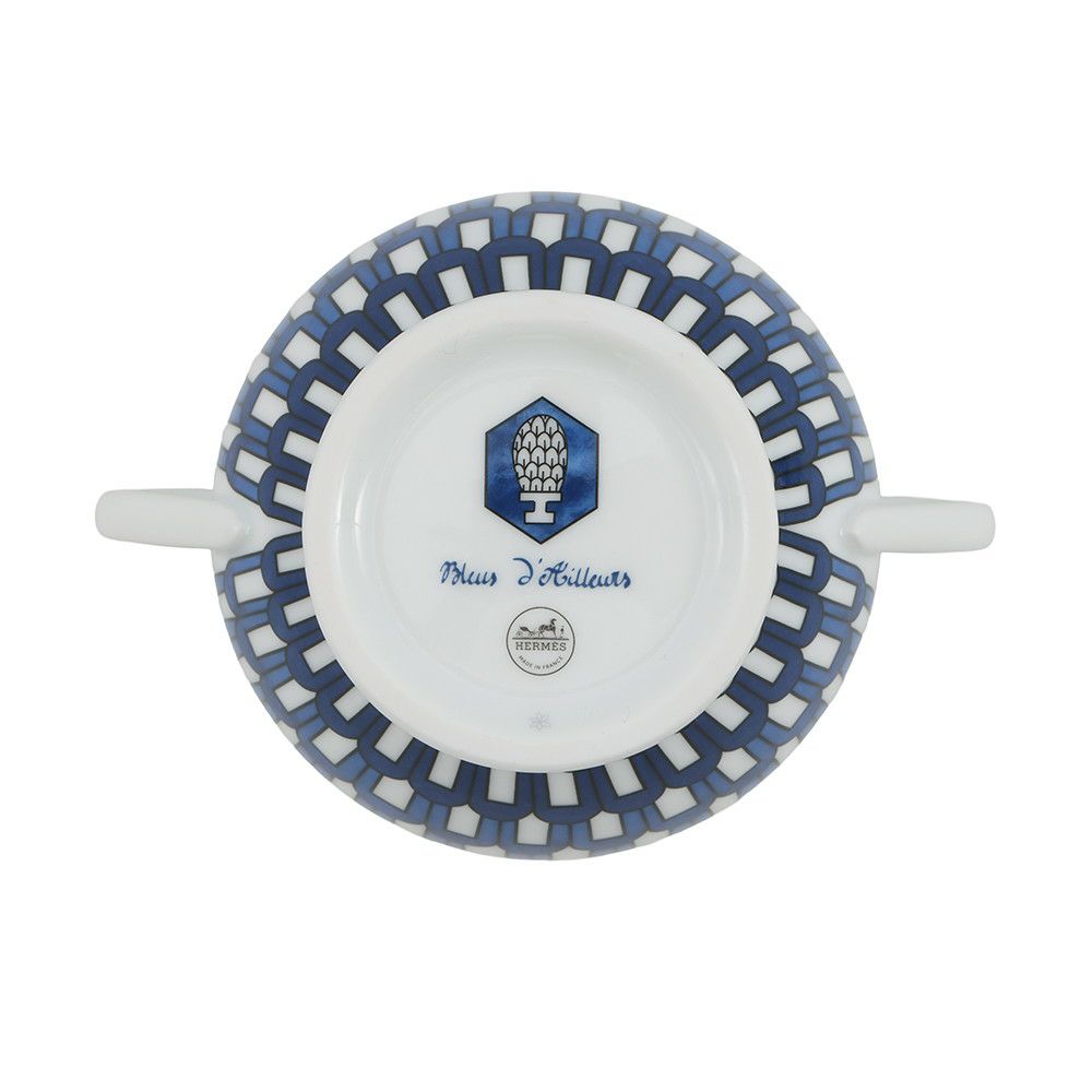 エルメス シュガーポット ブルー ダイユール 陶器 HERMES 砂糖ケース 食器