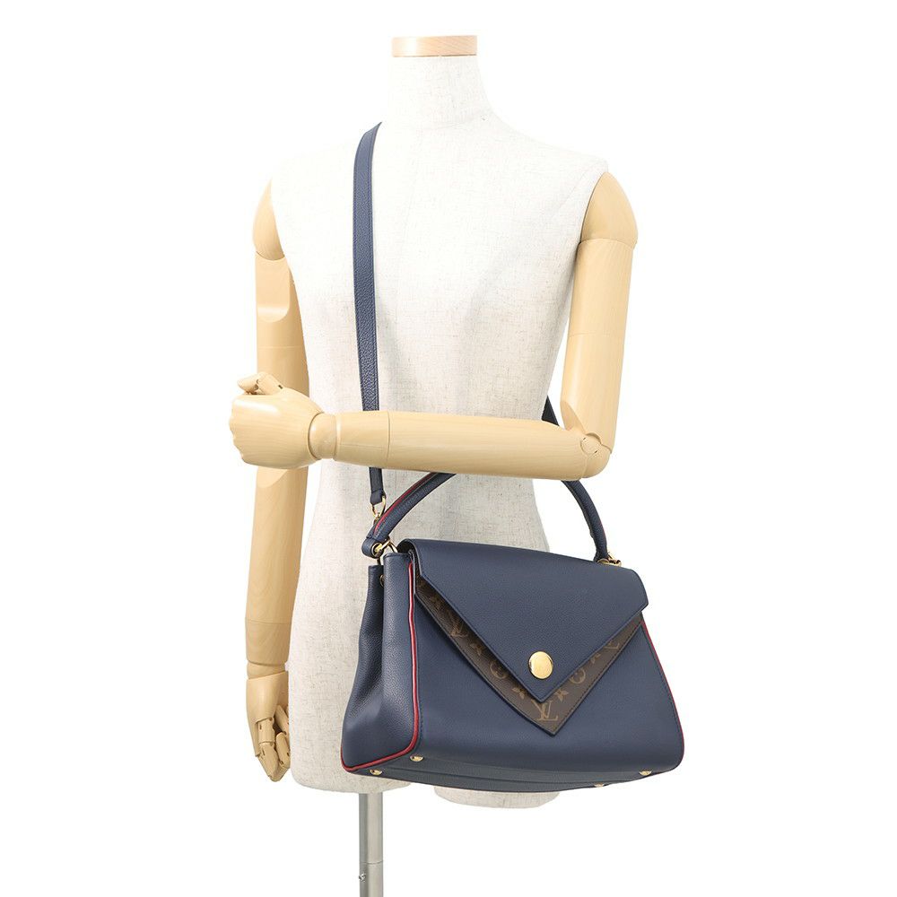 ルイヴィトン ハンドバッグ カーフレザー/モノグラム ドゥブルV M55022 LOUIS VUITTON ヴィトン バッグ 2way ショルダー
