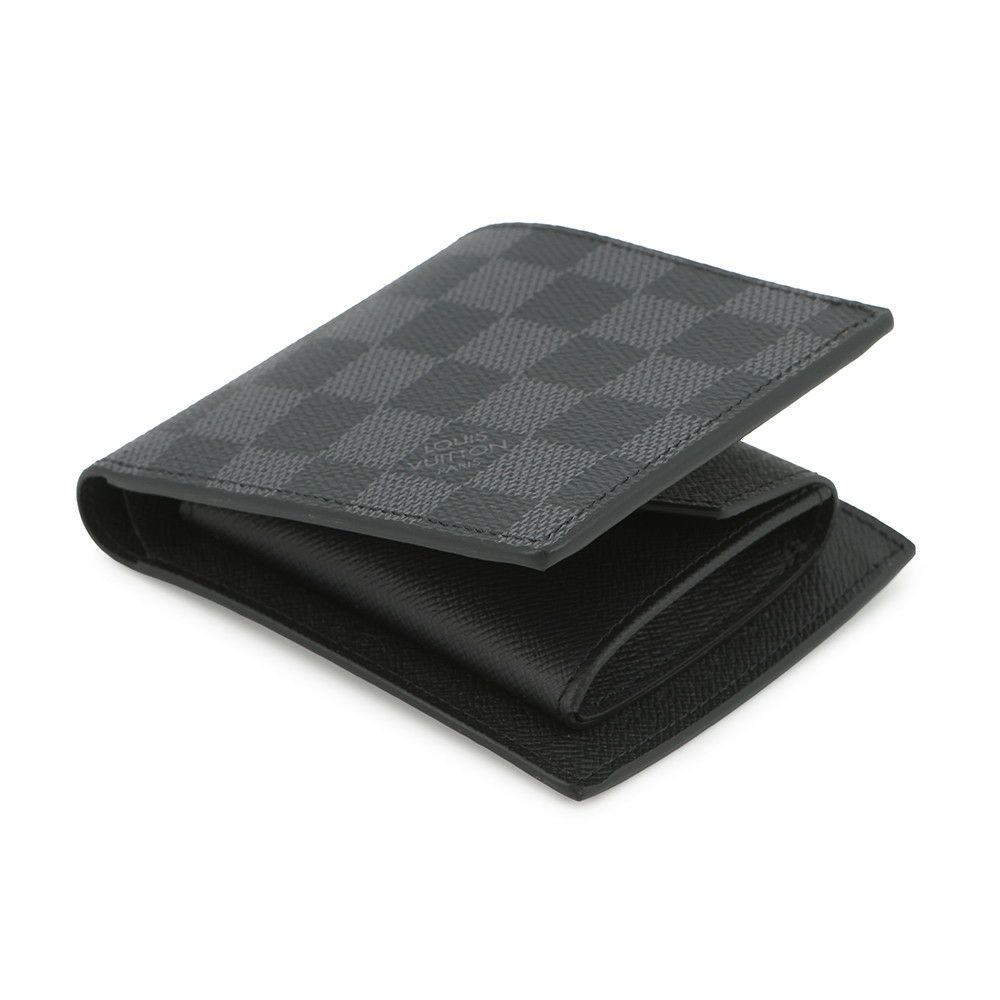 ルイヴィトン 財布 ダミエグラフィット ポルトフォイユ・マルコ NM N63336 LOUIS VUITTON メンズ 黒 二つ折り財布