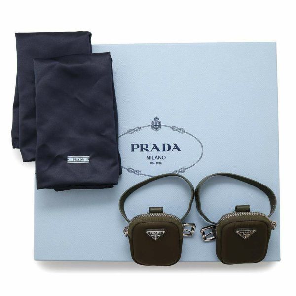 プラダ ブーツ モノリス ポーチ付き コンバットブーツ レディースサイズ36 1/2 1T255M PRADA 靴 グリーン系