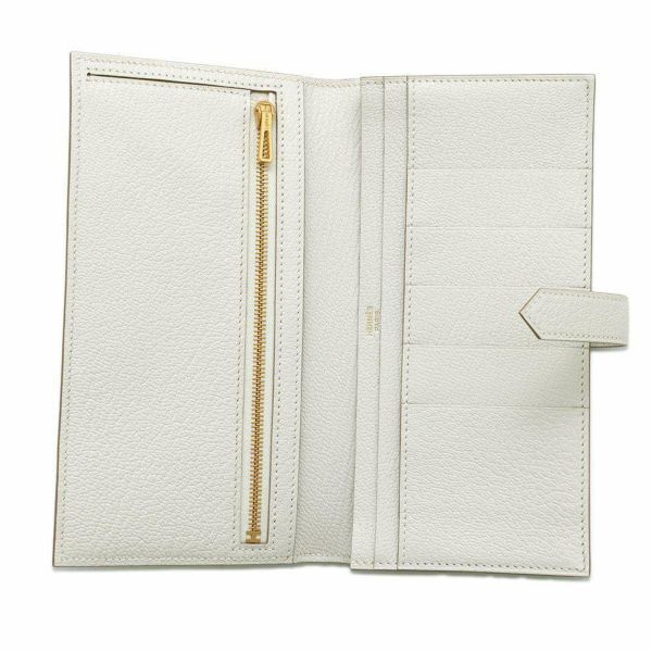 エルメス 長財布 ベアンスフレ マッシュルーム/ゴールド金具 シェブルミゾル B刻印 HERMES 財布 シェーブル