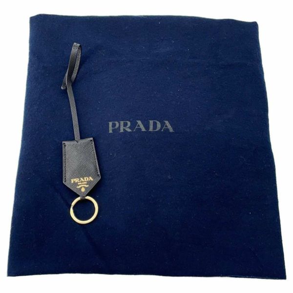 プラダ トートバッグ エンブロイダリー ロゴ キャンバス レザー 2VG106 PRADA ショルダーバッグ 黒