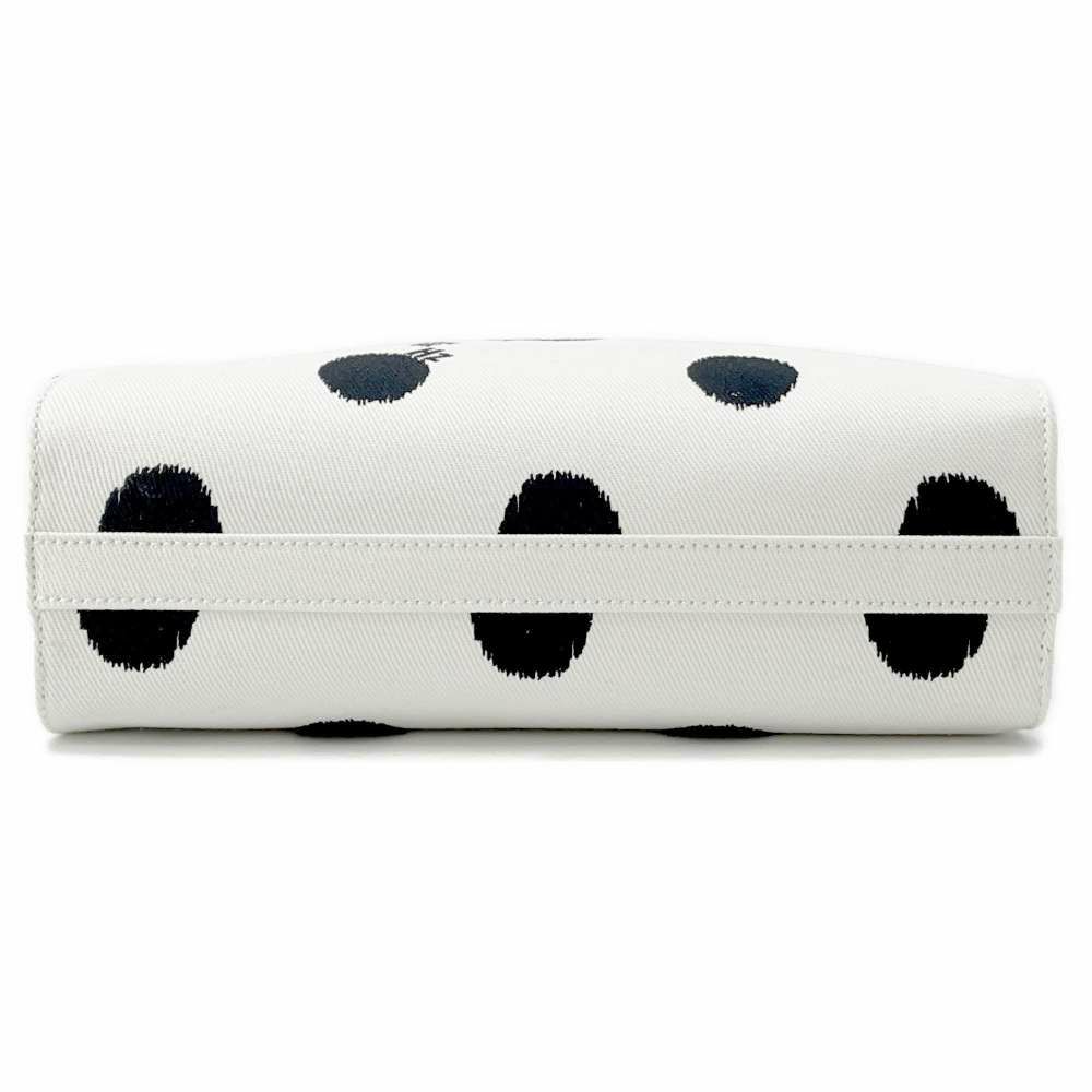 プラダ ハンドバッグ トライアングルロゴ ドット キャンバス 1BG382 PRADA 2wayショルダー 黒 白