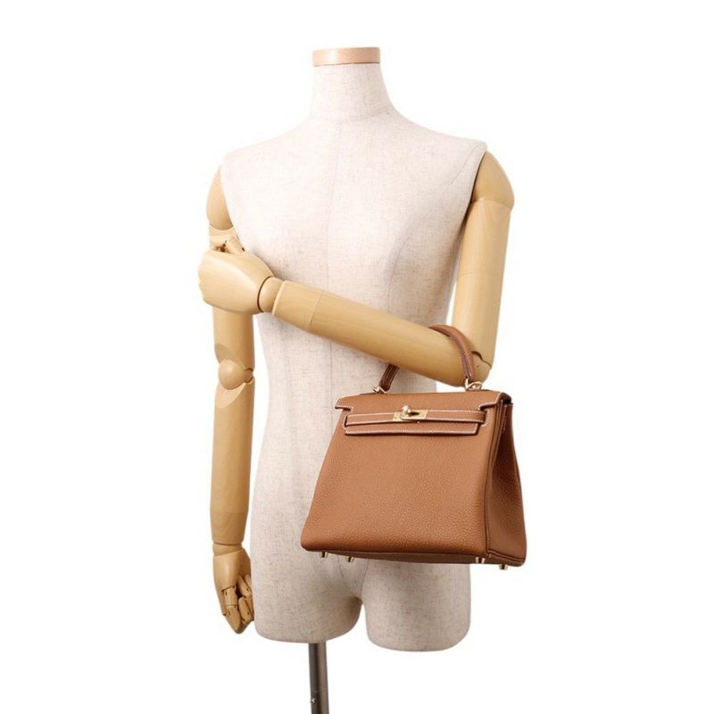 エルメス ハンドバッグ ケリー25 内縫い ゴールド/ゴールド金具 トゴ K刻印 ２wayショルダー