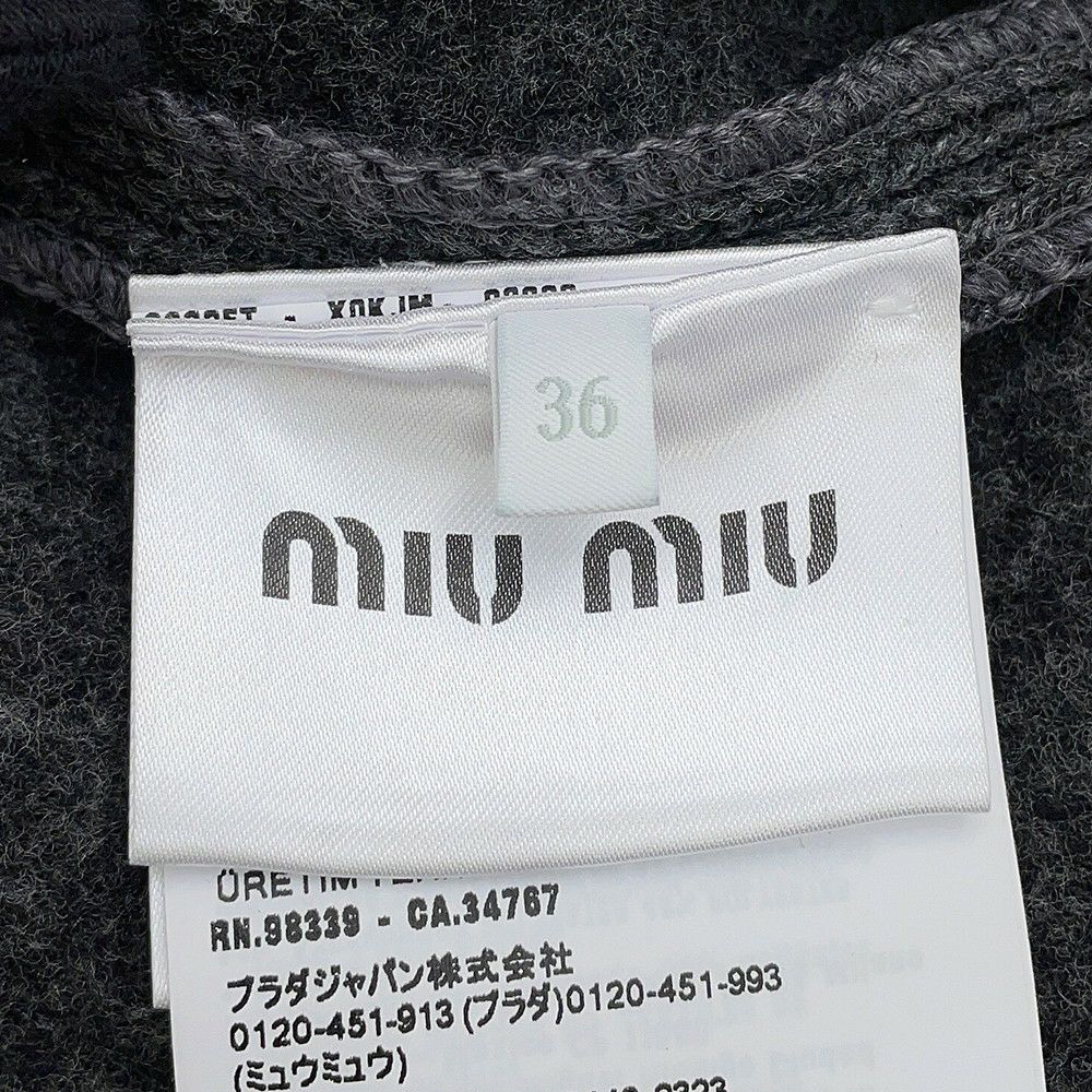 ミュウミュウ カーディガン ロゴ クロップド丈 レディースサイズ36 MMJ113 Miu Miu トップス