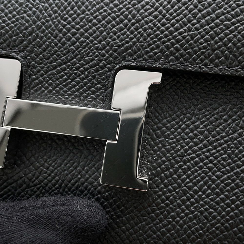 エルメス 長財布 コンスタンス トゥーゴー ロング ブラック/シルバー金具 エプソン W刻印 財布 黒