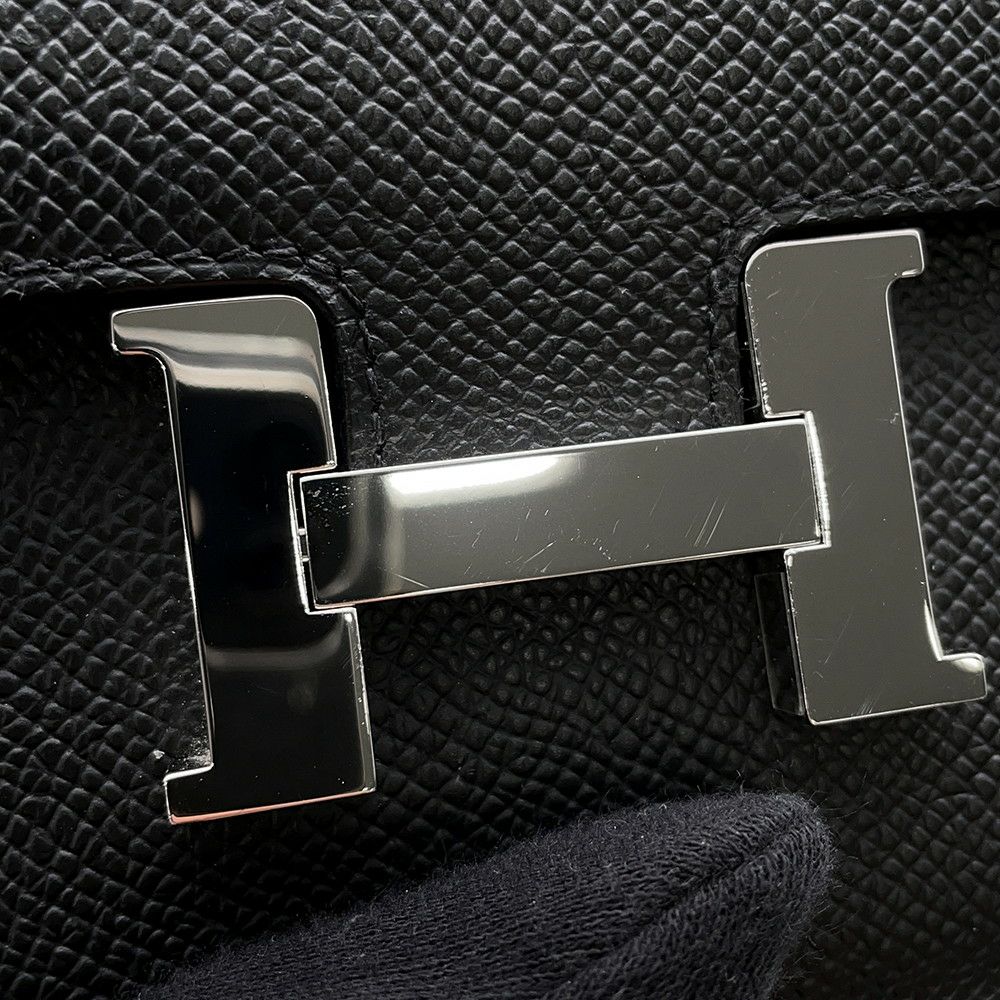 エルメス 長財布 コンスタンス トゥーゴー ロング ブラック/シルバー金具 エプソン W刻印 財布 黒