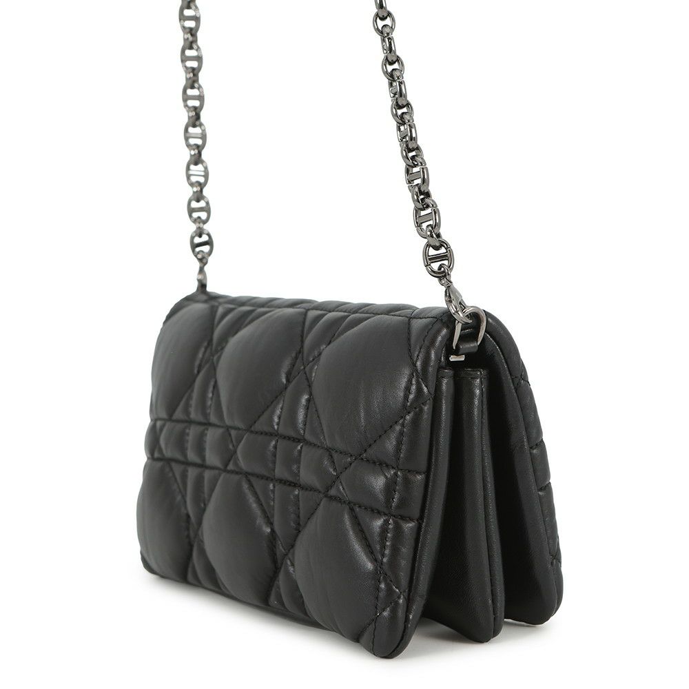 クリスチャン・ディオール チェーンショルダーバッグ Caro カロ ポーチ マクロカナージュ S5135UNGX Christian Dior 黒