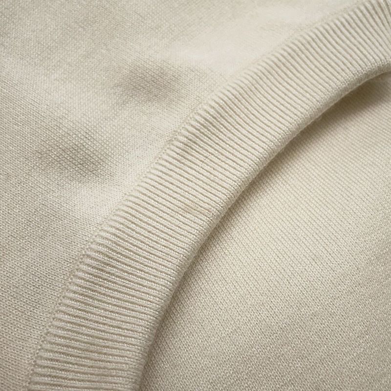 エルメス ニット ショートスリーブ パルフロワ・リミックス モチーフ シルク カシミヤ レディースサイズ36 白