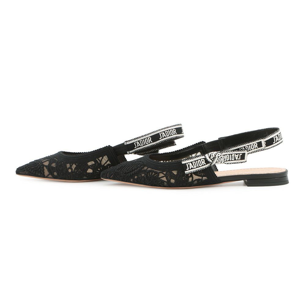 ディオール サンダル J'Adior スリングバックフラット レディースサイズ37 KDB745BMY Christian Dior 靴 黒