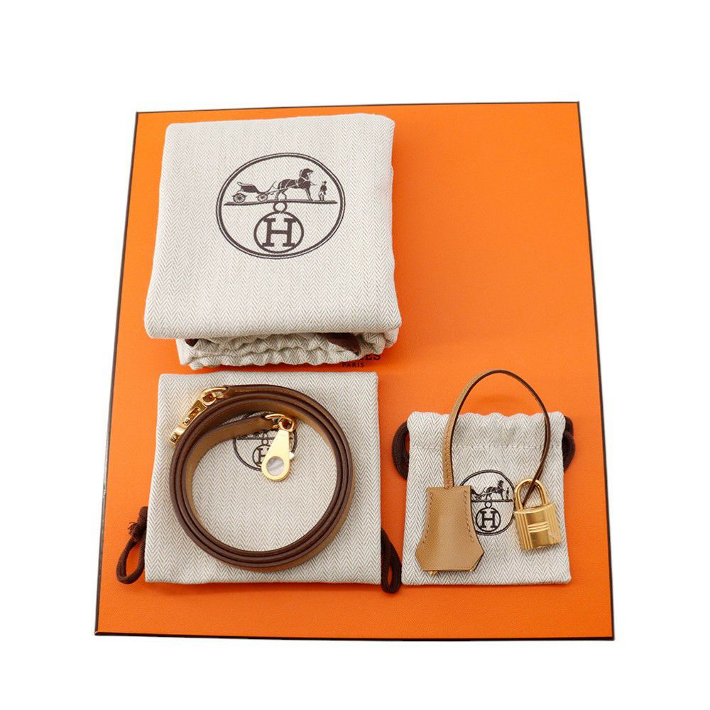 エルメス ハンドバッグ ケリー25 外縫い ヴェルソ ビスキュイ/ニューホワイト/ゴールド ヴォーマダム W刻印 ２wayショルダー