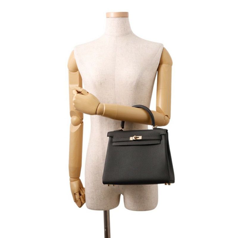 エルメス ハンドバッグ ケリー25 内縫いプロン/シャンパンゴールド金具 トゴ K刻印 ２wayショルダー