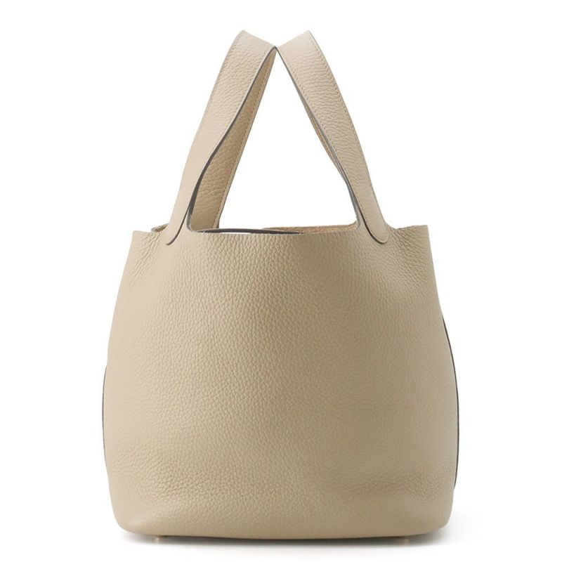 エルメス ハンドバッグ ピコタンロックMM ベージュマルファ/ゴールド金具 トリヨンクレマンス W刻印