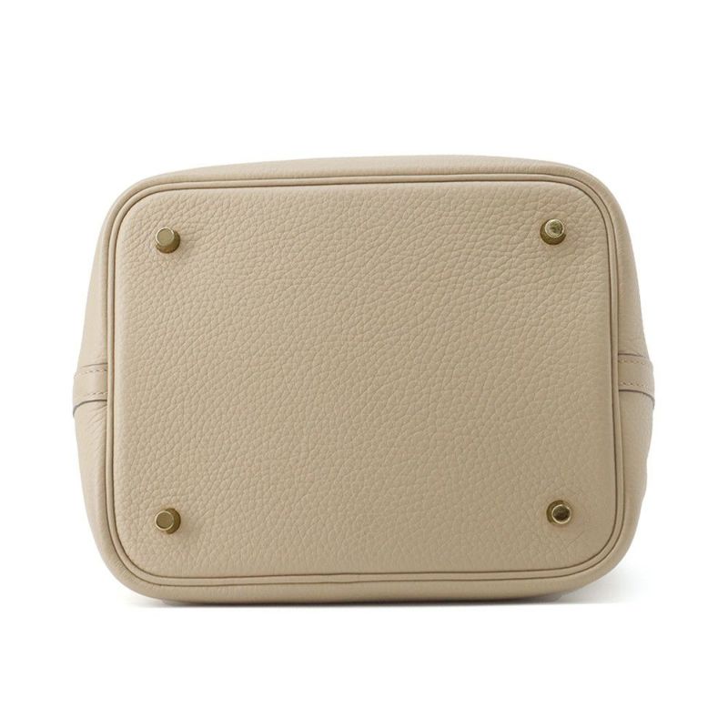 エルメス ハンドバッグ ピコタンロックMM ベージュマルファ/ゴールド金具 トリヨンクレマンス W刻印