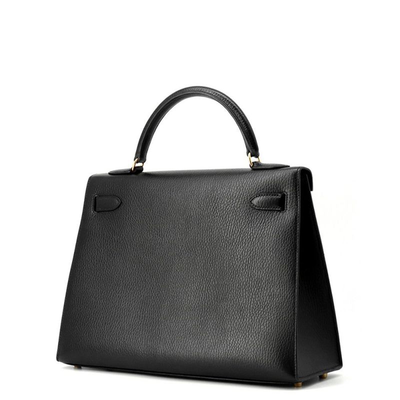 エルメス ハンドバッグ ケリー32 外縫いブラック/ゴールド金具 アルデンヌ 〇Z刻印 ２wayショルダー 黒