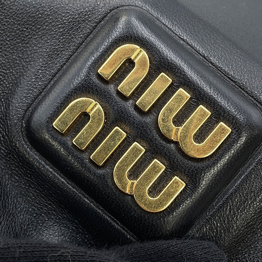 ミュウミュウ ショルダーバッグ ジョワ ナッパレザー 5BG303 Miu Miu 黒