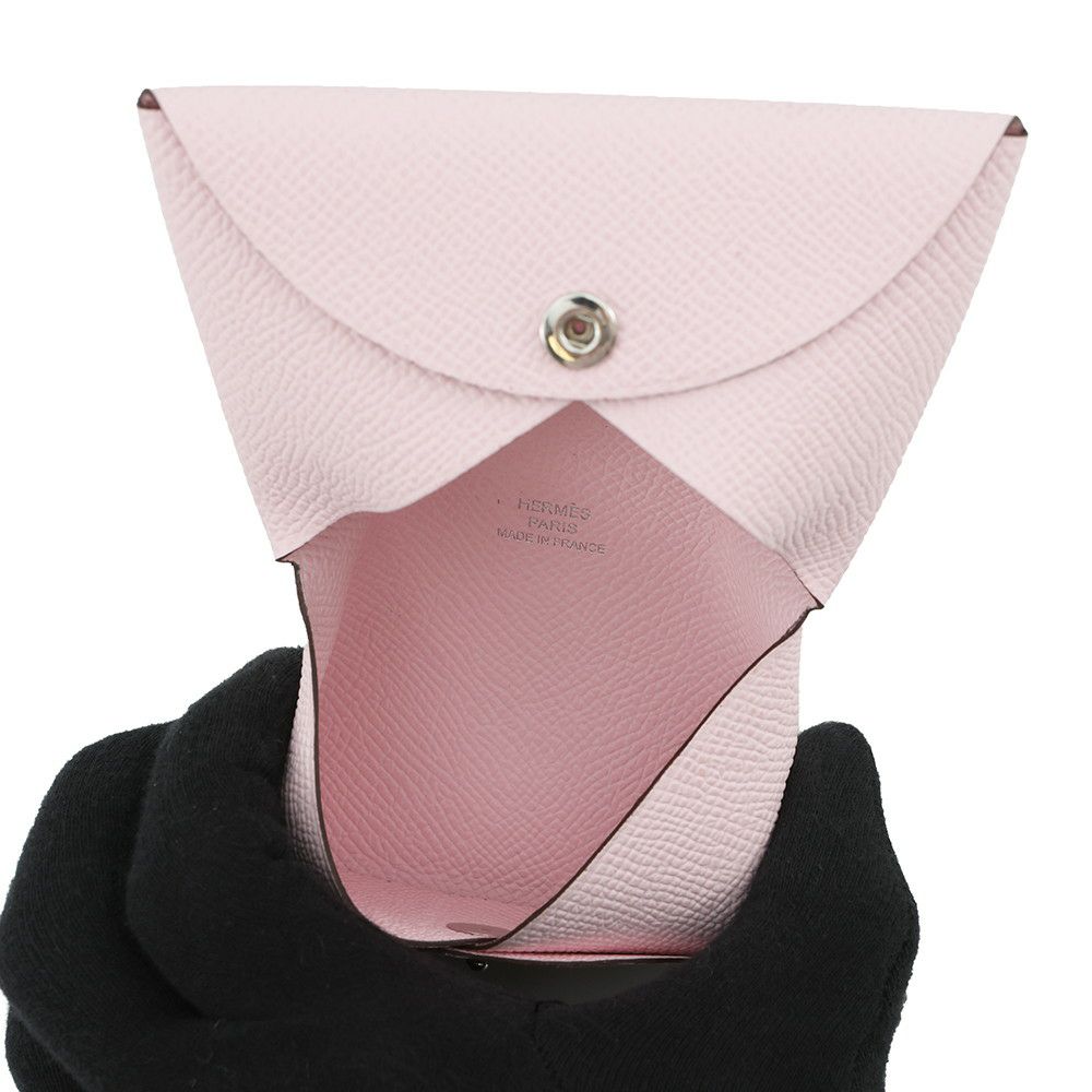 エルメス カードケース カルヴィ ローズダーリン エプソン K刻印 HERMES 名刺入れ