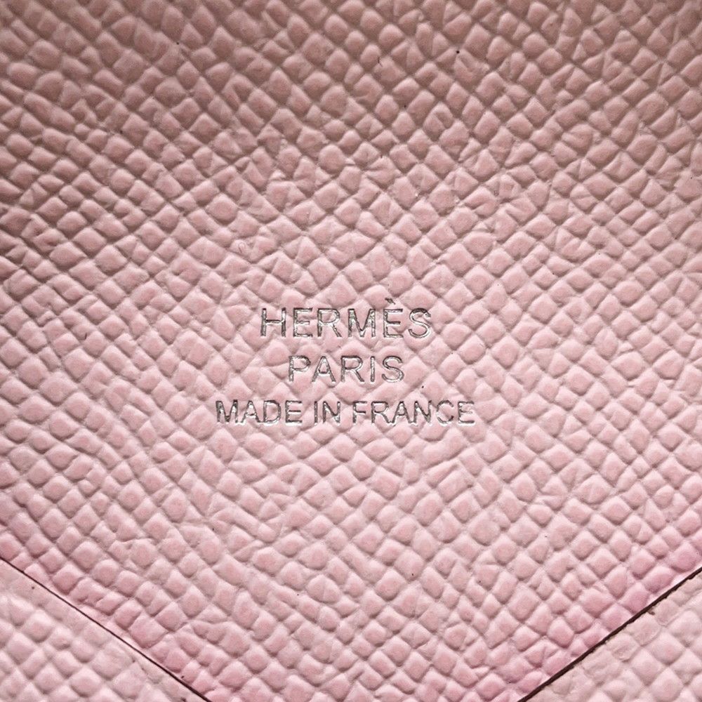 エルメス カードケース カルヴィ ローズダーリン エプソン K刻印 HERMES 名刺入れ