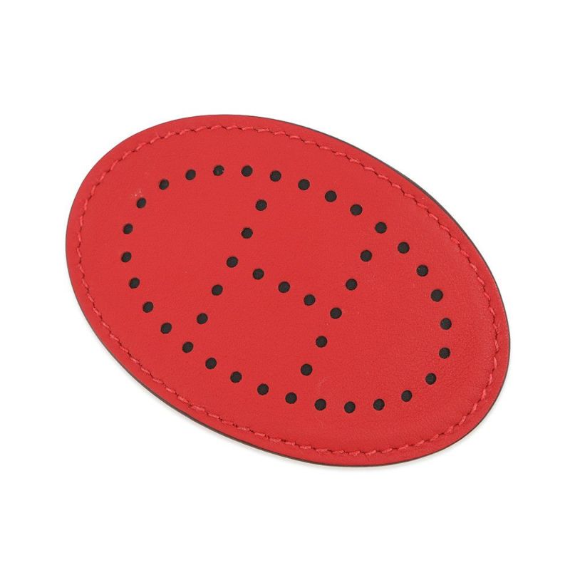 エルメス バレッタ エブリンPM ルージュ・ラデュー/シルバー金具 スイフト HERMES ヘアアクセサリー