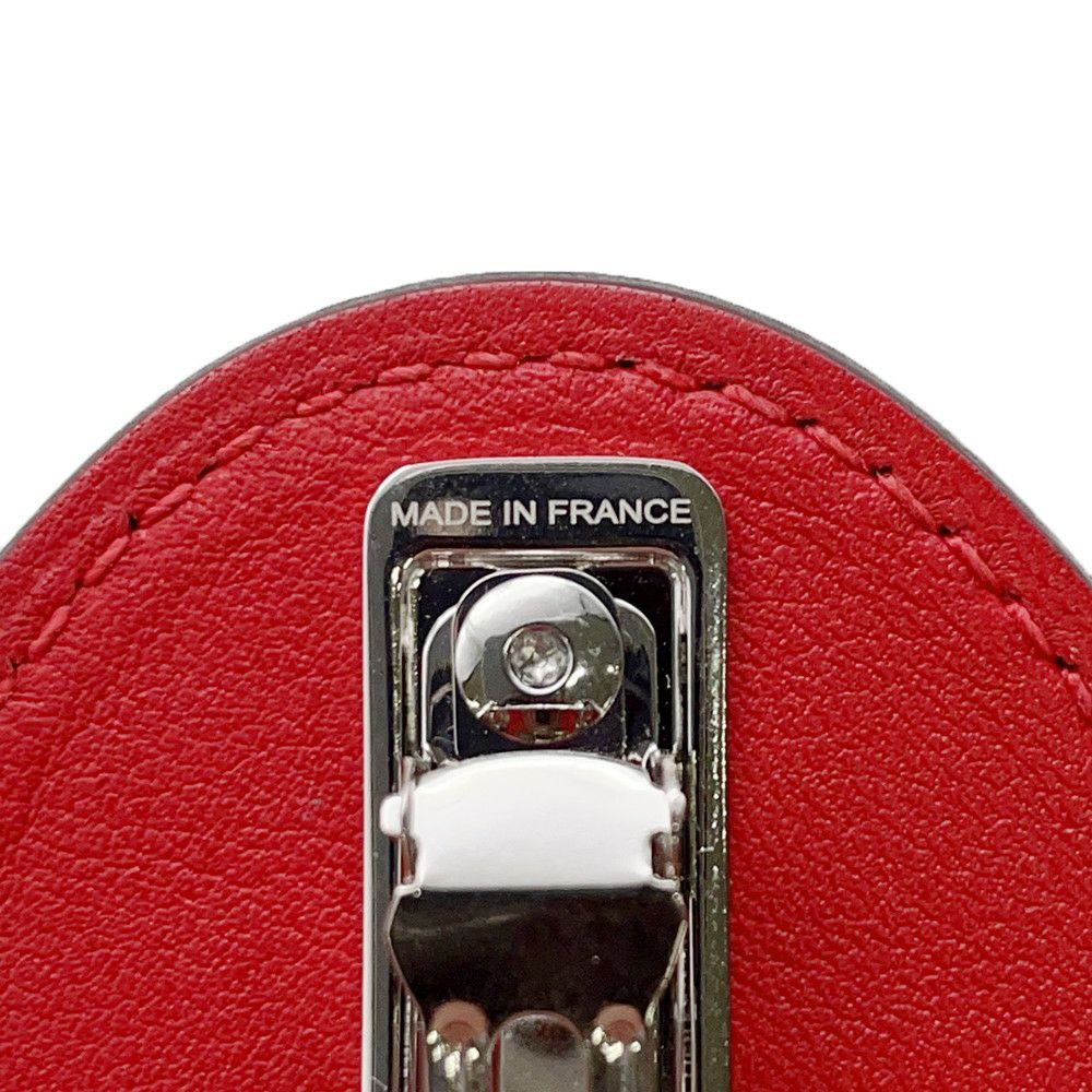 エルメス バレッタ エブリンPM ルージュ・ラデュー/シルバー金具 スイフト HERMES ヘアアクセサリー