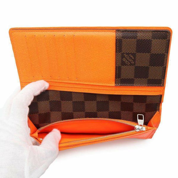 ルイヴィトン 長財布 ダミエ・エベヌ ポルトフォイユ・ブラザ N63155 LOUIS VUITTON 財布 メンズ