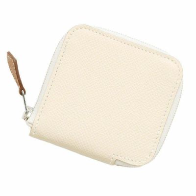 エルメス コインケース アザップコンパクト ミニ シルク クレ/シルバー金具 エプソン B刻印 財布 安心保証