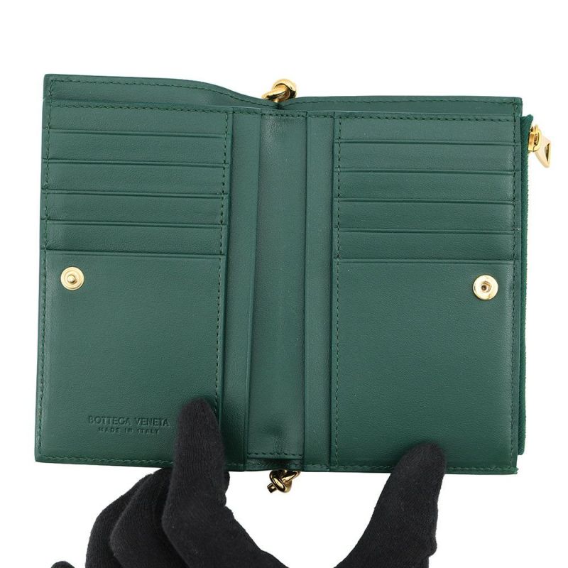 ボッテガヴェネタ 二つ折り財布 ソルスティス ミディアム レザー 806078 BOTTEGA VENETA 財布