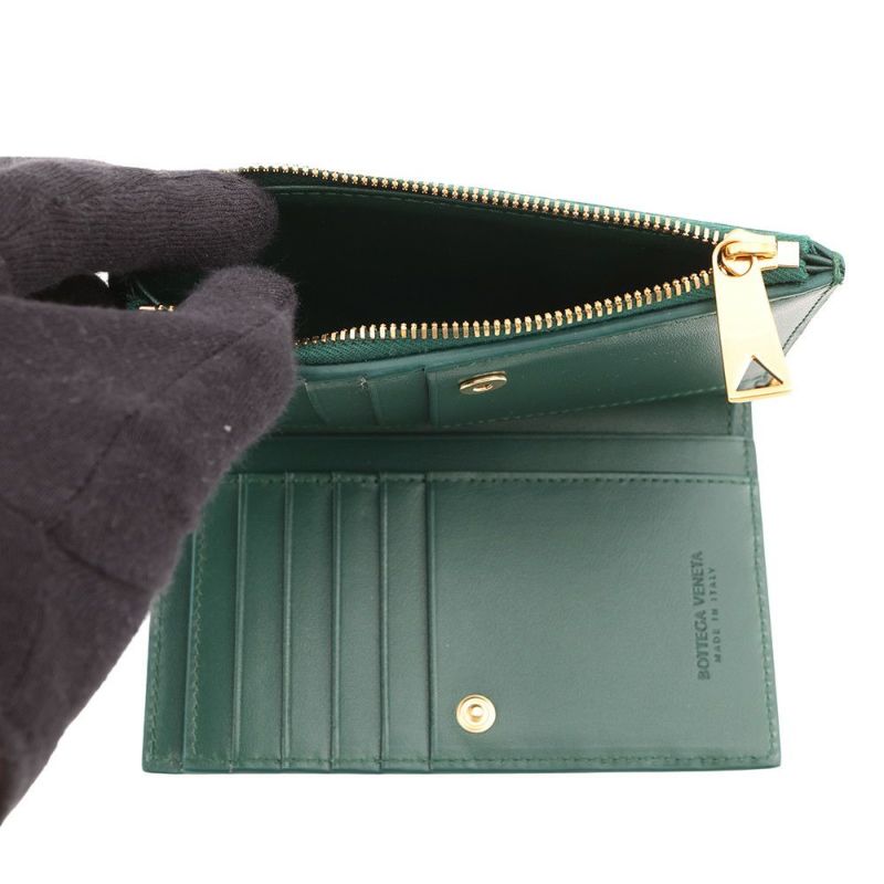ボッテガヴェネタ 二つ折り財布 ソルスティス ミディアム レザー 806078 BOTTEGA VENETA 財布