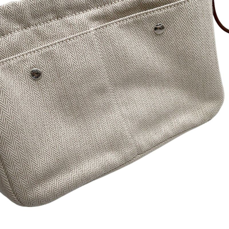 エルメス ポーチ フールビ20 ナチュラル/ォーヴ/シルバー金具 トワルシェブロン/バレニア B刻印 バッグインバッグ