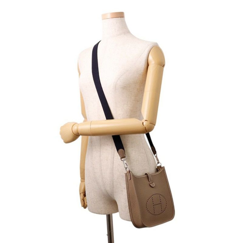 エルメス エブリンTPM 111cm アマゾン エトゥープ/ブルーインディゴ/シルバー金具 トリヨンクレマンス W刻印