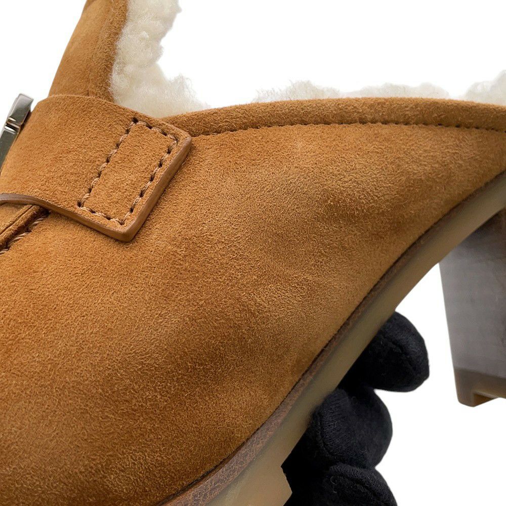 エルメス ミュール フロール 60 シェーブルベロア/シープスキン レディースサイズ37 HERMES サンダル